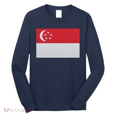 Singapore Metal Flag Shield Long Sleeve Shirt