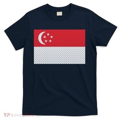 Singapore Metal Flag Shield T-Shirt