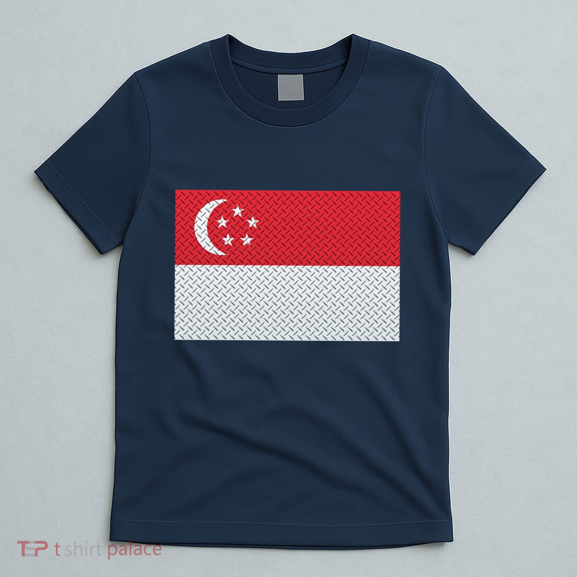 Singapore Metal Flag Shield T-Shirt