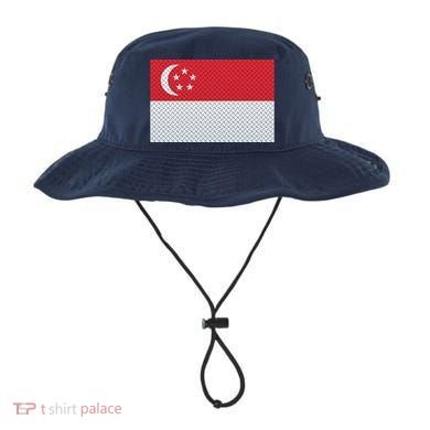 Singapore Metal Flag Shield Bucket Hat