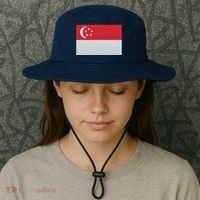 Singapore Metal Flag Shield Bucket Hat thumb 3