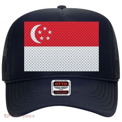Singapore Metal Flag Shield Hat