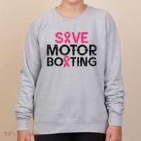 Save Motorboating Funny Pink Breast Cancer Awareness Support Women's Sweatshirt thumb 0