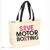 Save Motorboating Funny Pink Breast Cancer Awareness Support Tote Bag thumb 2