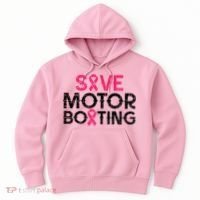 Save Motorboating Funny Pink Breast Cancer Awareness Support Hoodie thumb 0