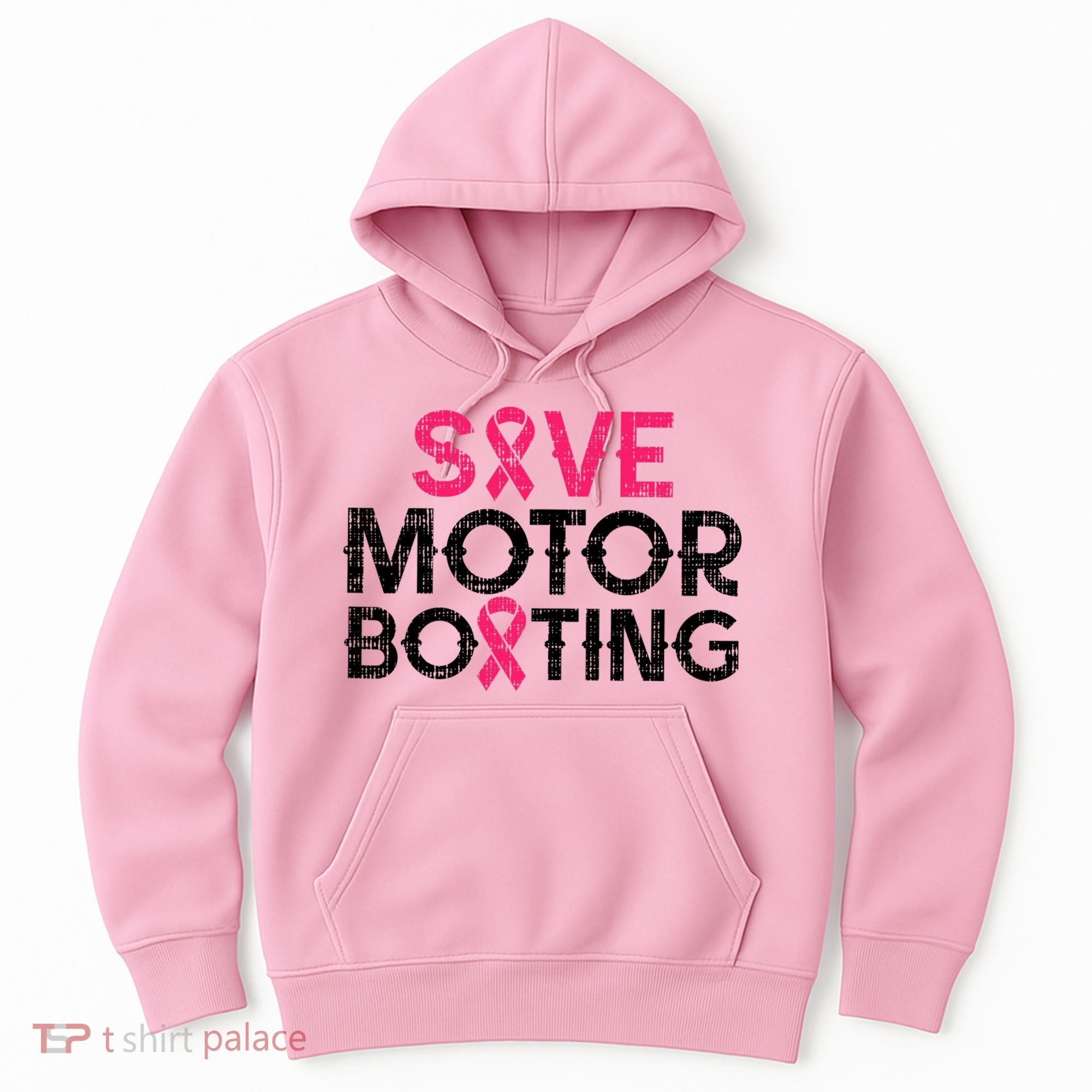Save Motorboating Funny Pink Breast Cancer Awareness Support Hoodie