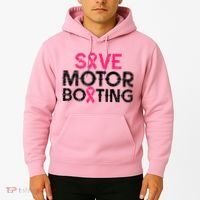 Save Motorboating Funny Pink Breast Cancer Awareness Support Hoodie thumb 2