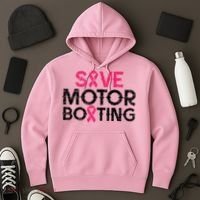 Save Motorboating Funny Pink Breast Cancer Awareness Support Hoodie thumb 3