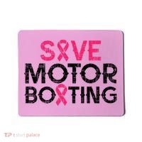 Save Motorboating Funny Pink Breast Cancer Awareness Support Mousepad thumb 0