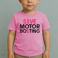 Save Motorboating Funny Pink Breast Cancer Awareness Support Toddler T-Shirt thumb 2
