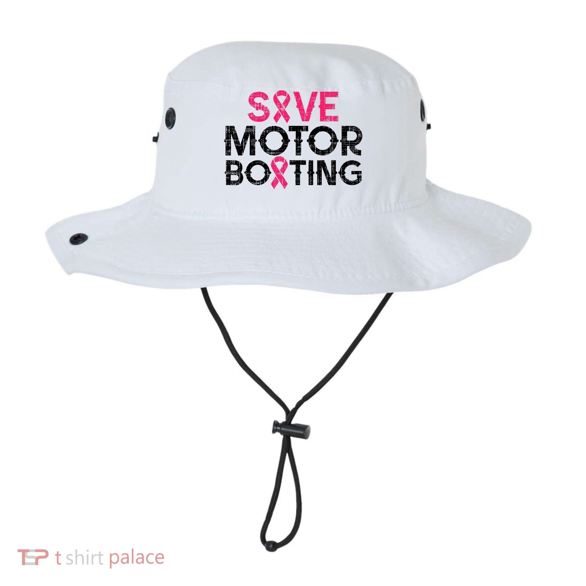 Save Motorboating Funny Pink Breast Cancer Awareness Support Bucket Hat