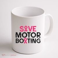Save Motorboating Funny Pink Breast Cancer Awareness Support Coffee Mug thumb 1