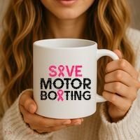 Save Motorboating Funny Pink Breast Cancer Awareness Support Coffee Mug thumb 3