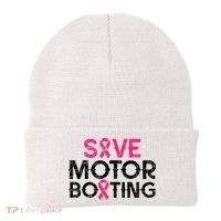 Save Motorboating Funny Pink Breast Cancer Awareness Support Beanie thumb 0