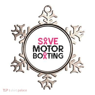 Save Motorboating Funny Pink Breast Cancer Awareness Support Ornament