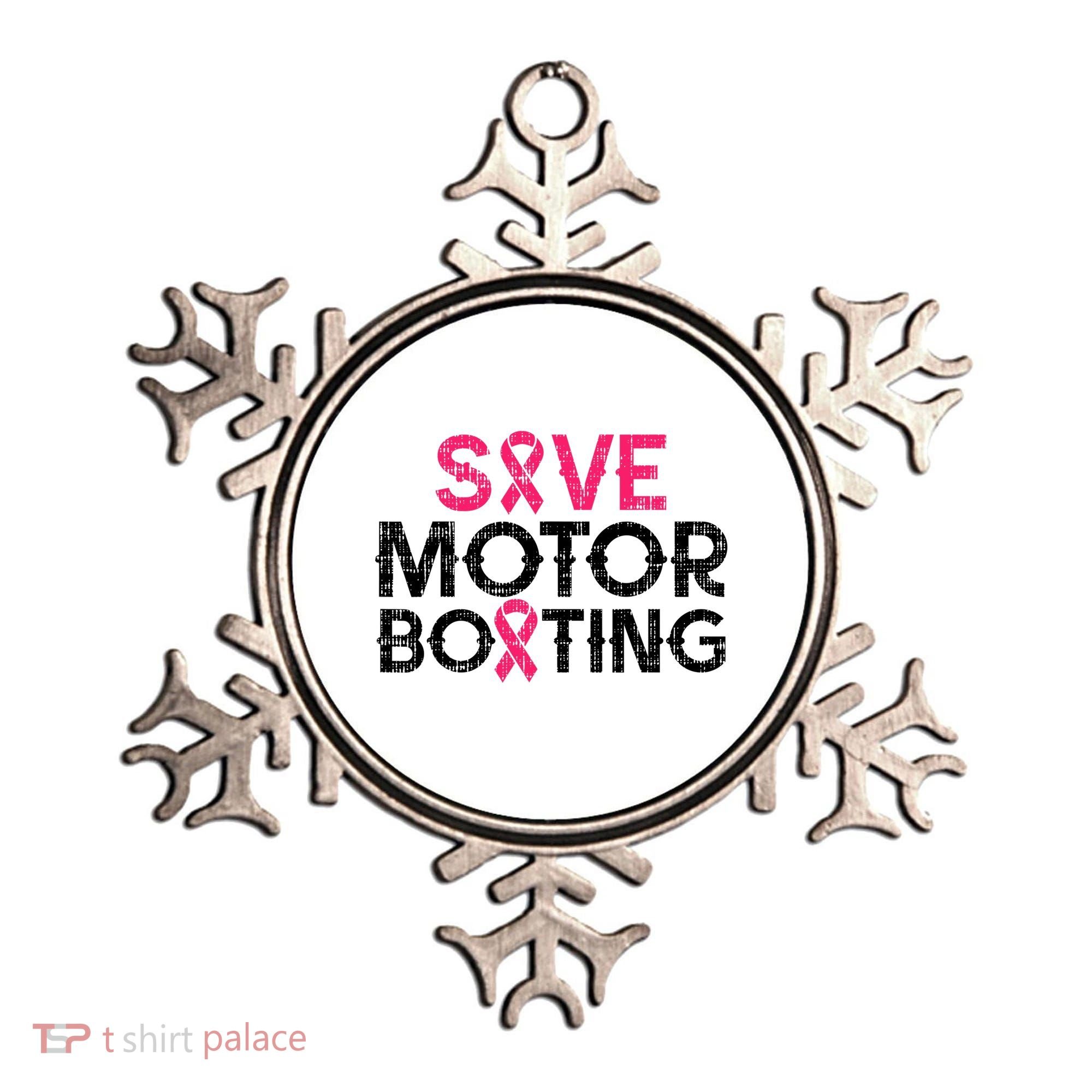 Save Motorboating Funny Pink Breast Cancer Awareness Support Ornament