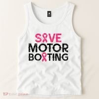 Save Motorboating Funny Pink Breast Cancer Awareness Support Tank Top thumb 2