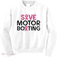 Save Motorboating Funny Pink Breast Cancer Awareness Support Kids Sweatshirt thumb 0
