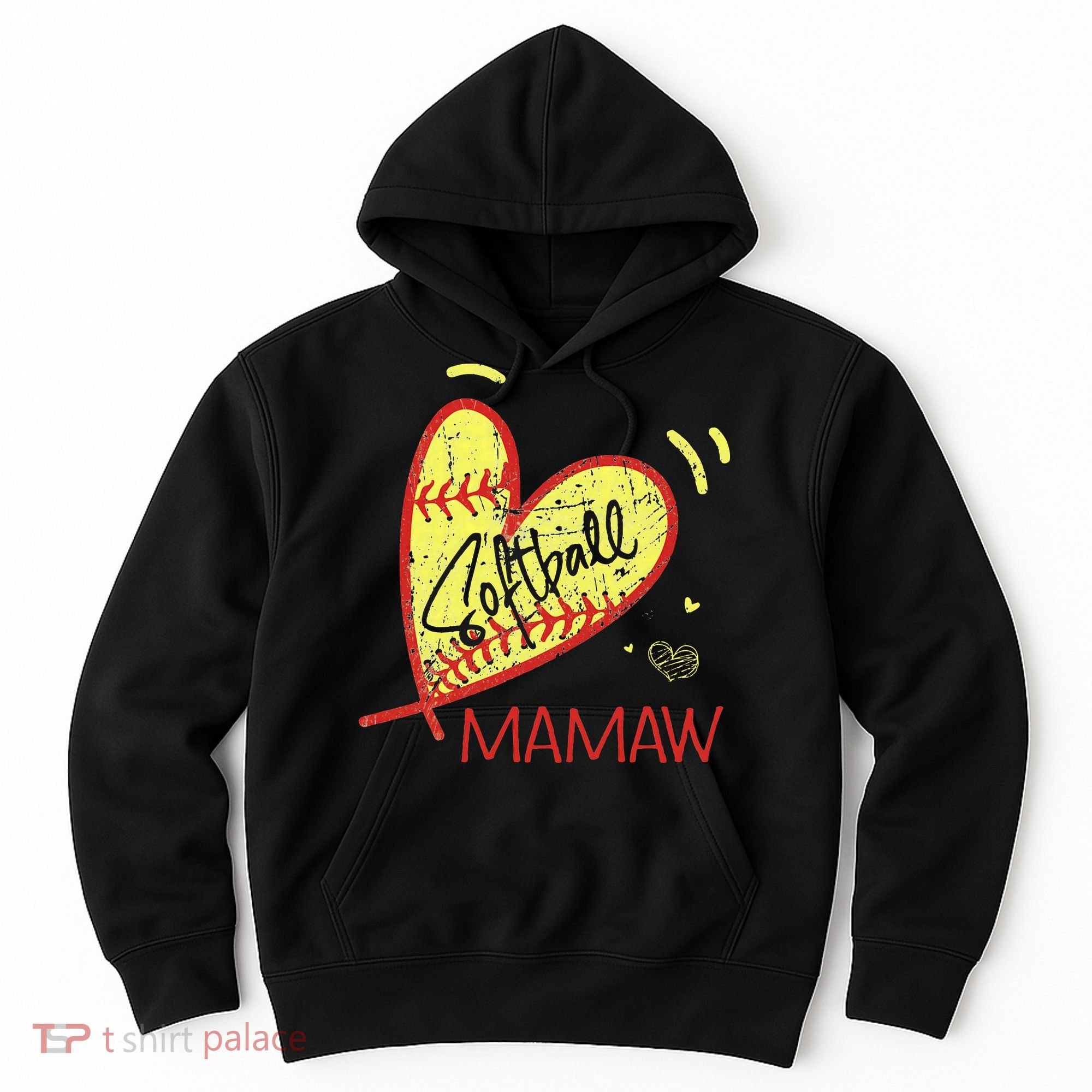 Softball Mamaw For Grandma  Mother's Day Hoodie