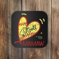 Softball Mamaw For Grandma  Mother's Day Coaster thumb 0