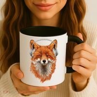 Smiling Musical Fox Coffee Mug thumb 3