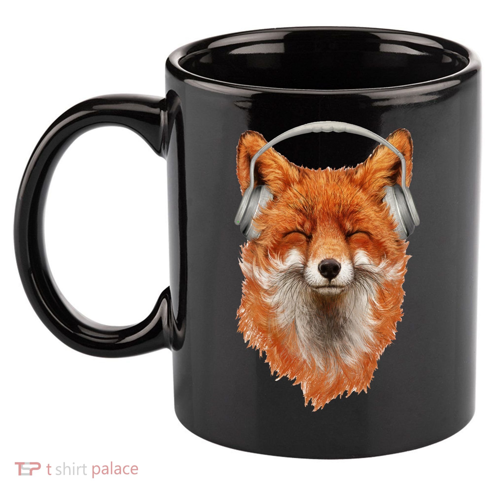 Smiling Musical Fox 11oz C Handle Ceramic Mug