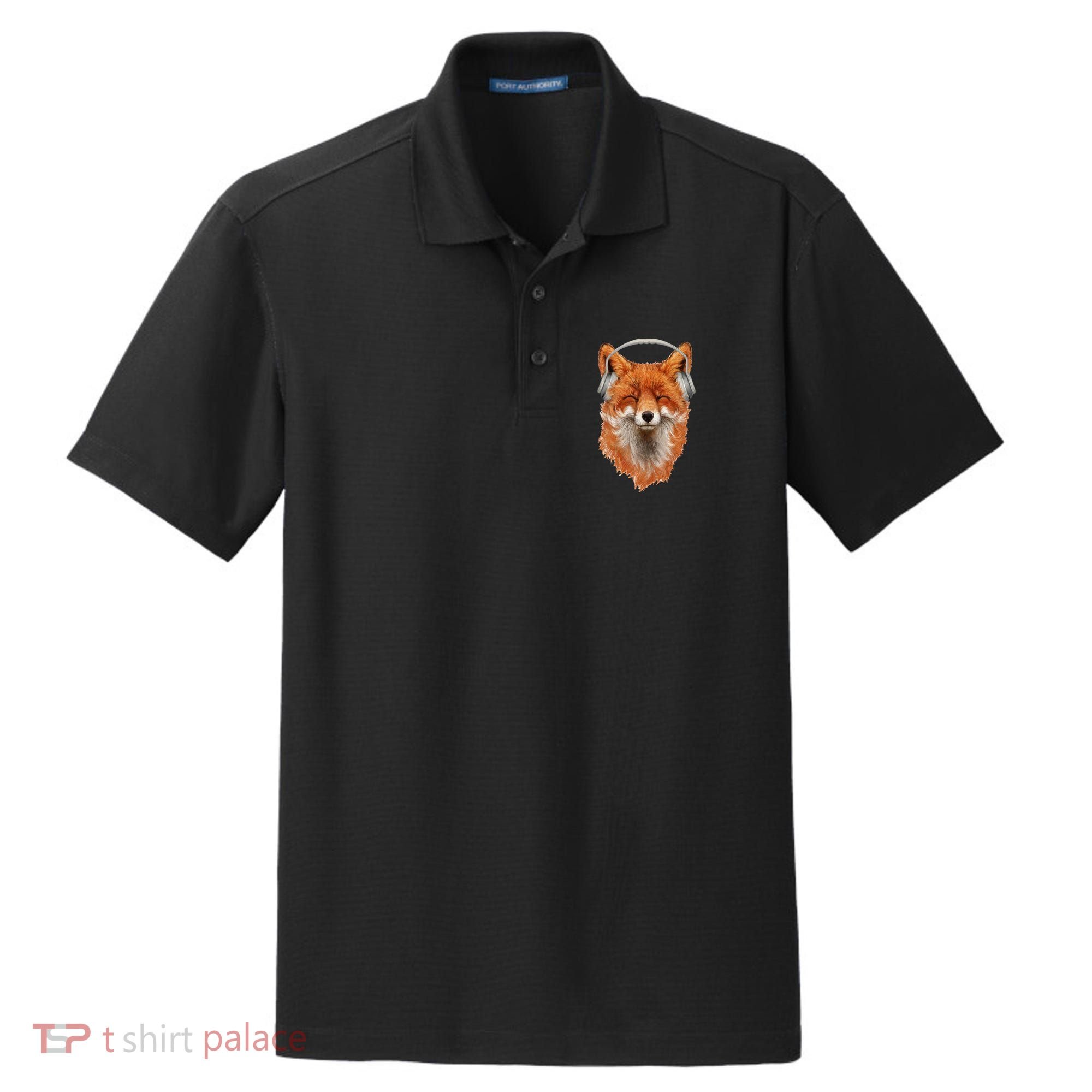 Smiling Musical Fox Dry Zone Grid Polo