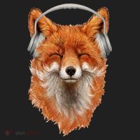 Smiling Musical Fox Crop Fleece Hoodie thumb 2