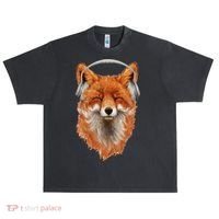 Smiling Musical Fox Urban Oversized Heavyweight T-Shirt thumb 0
