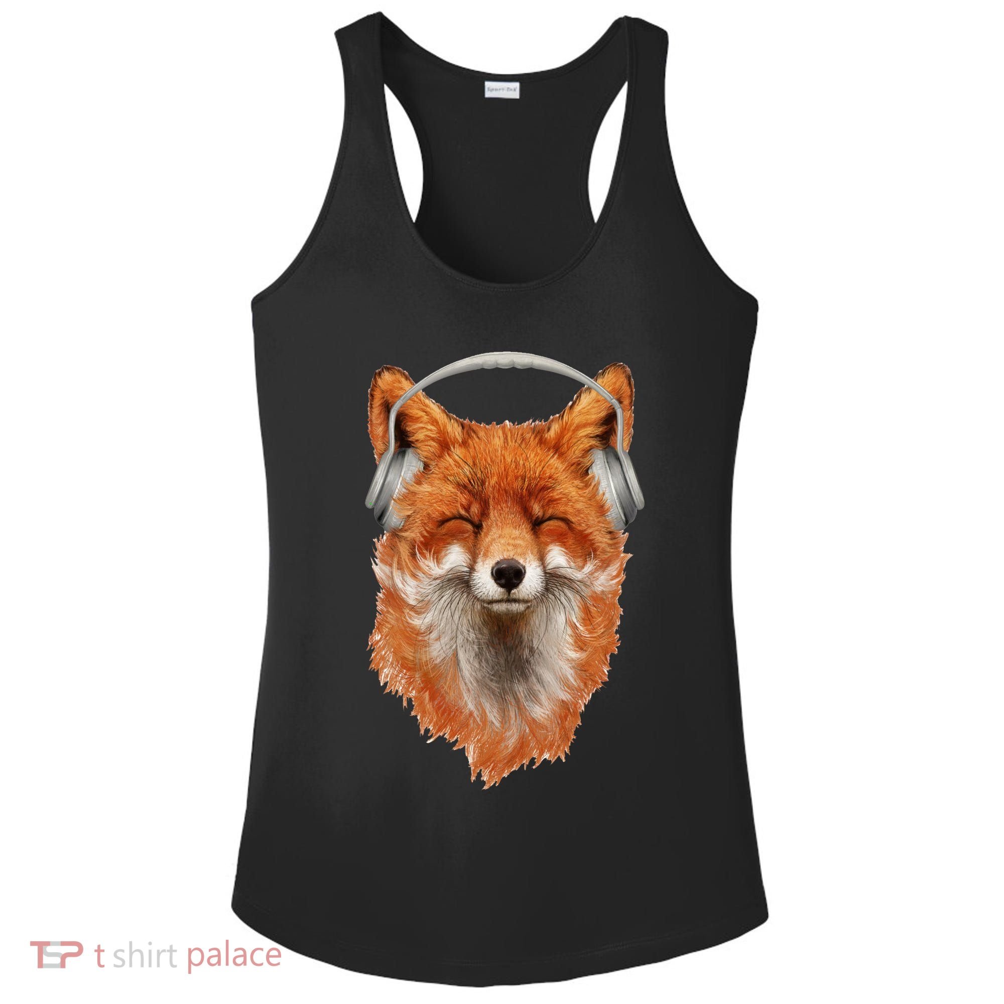 Smiling Musical Fox Ladies PosiCharge Competitor Racerback Tank