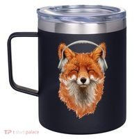 Smiling Musical Fox 12oz Stainless Steel Coffee Mug thumb 2
