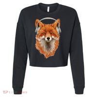 Smiling Musical Fox Cropped Pullover Crew thumb 0