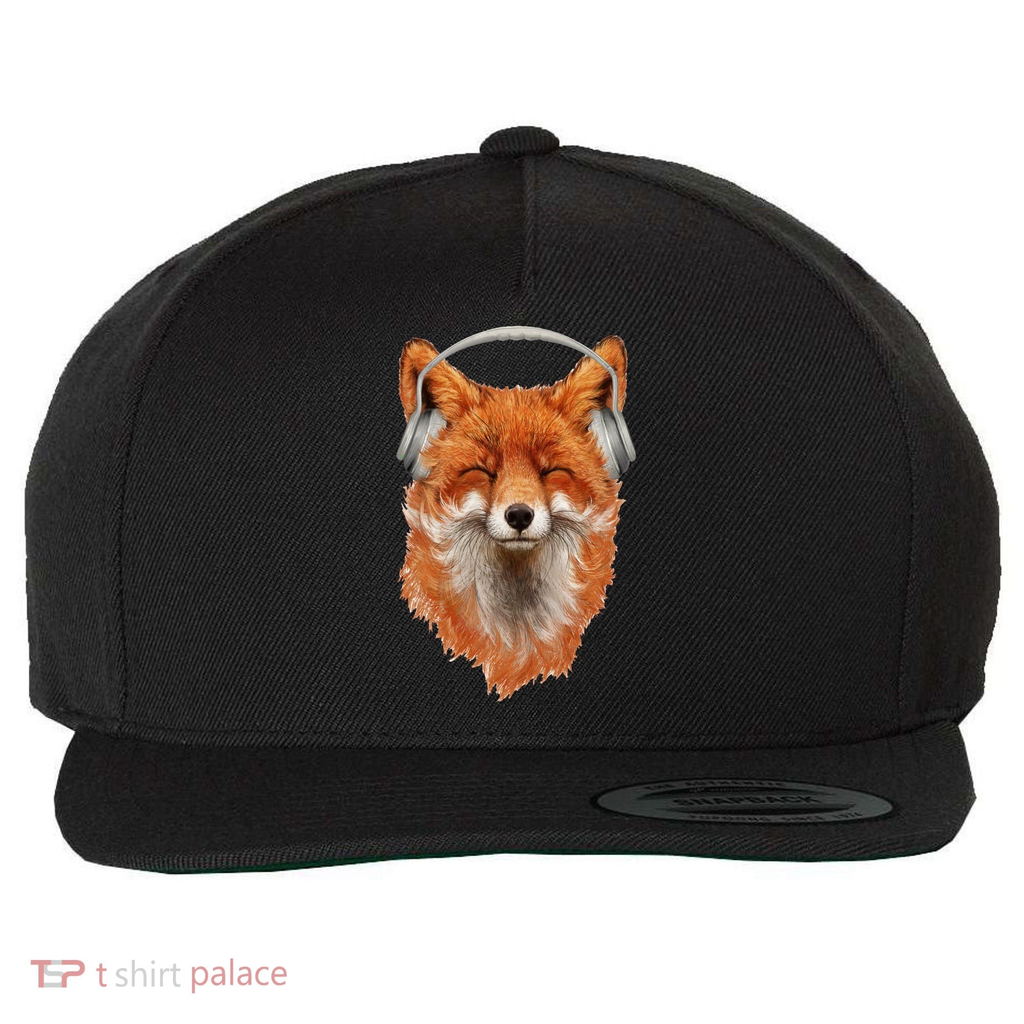 Smiling Musical Fox Wool Snapback Cap