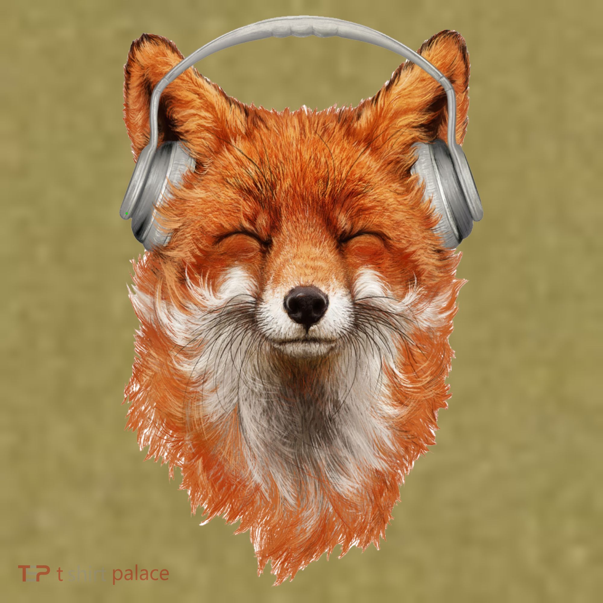 Smiling Musical Fox Garment-Dyed Women's Muscle Tee