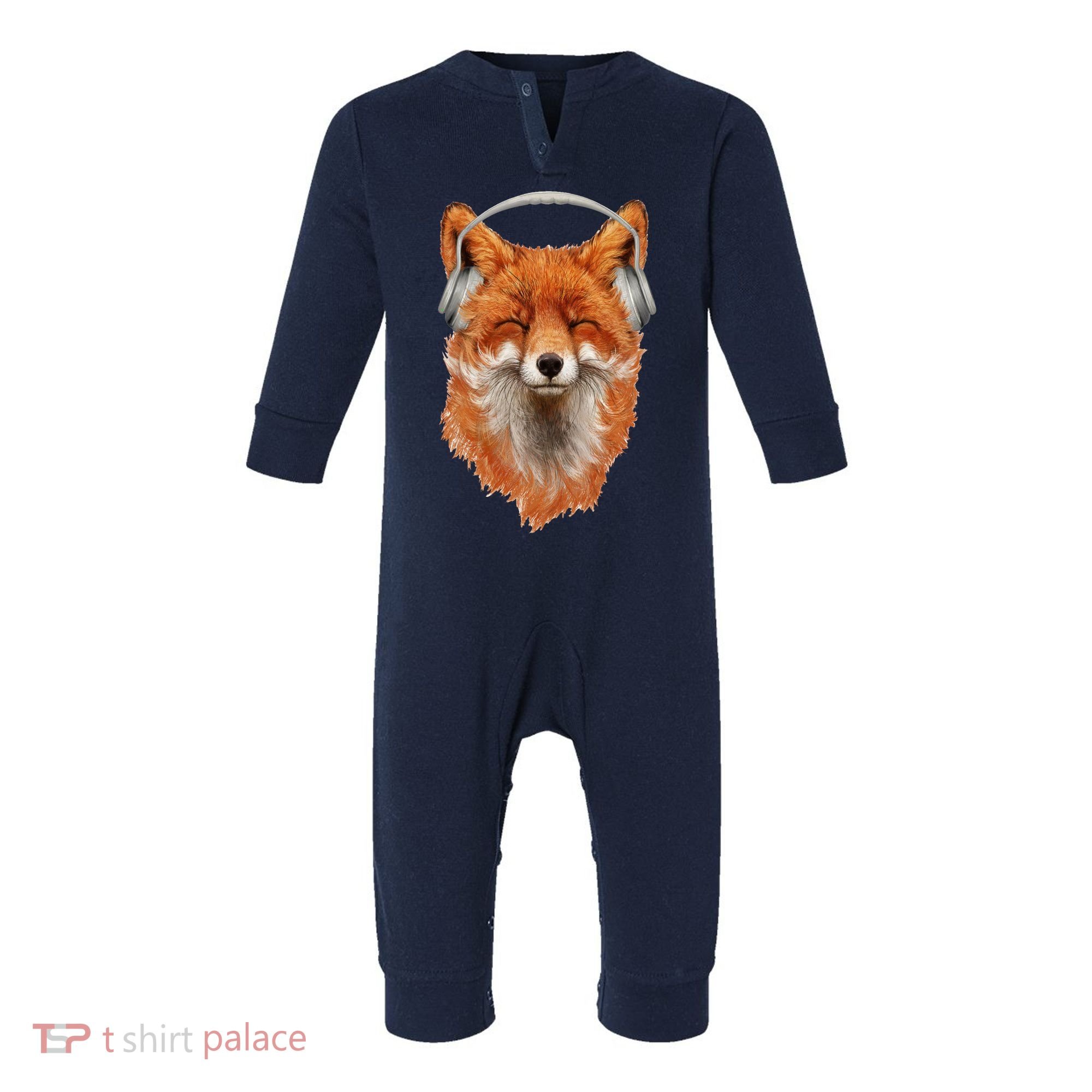 Smiling Musical Fox Infant Fleece One Piece