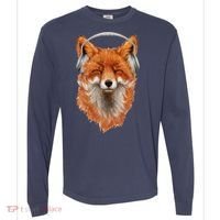 Smiling Musical Fox Comfort Colors Heavyweight Long Sleeve T-Shirt thumb 0