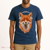 Smiling Musical Fox Tall T-Shirt thumb 2
