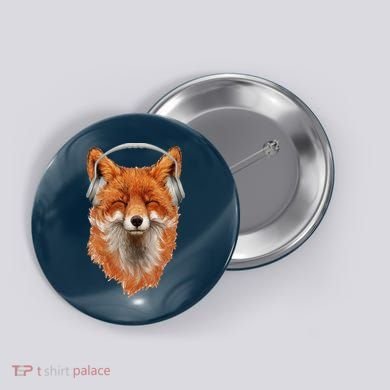 Smiling Musical Fox Button
