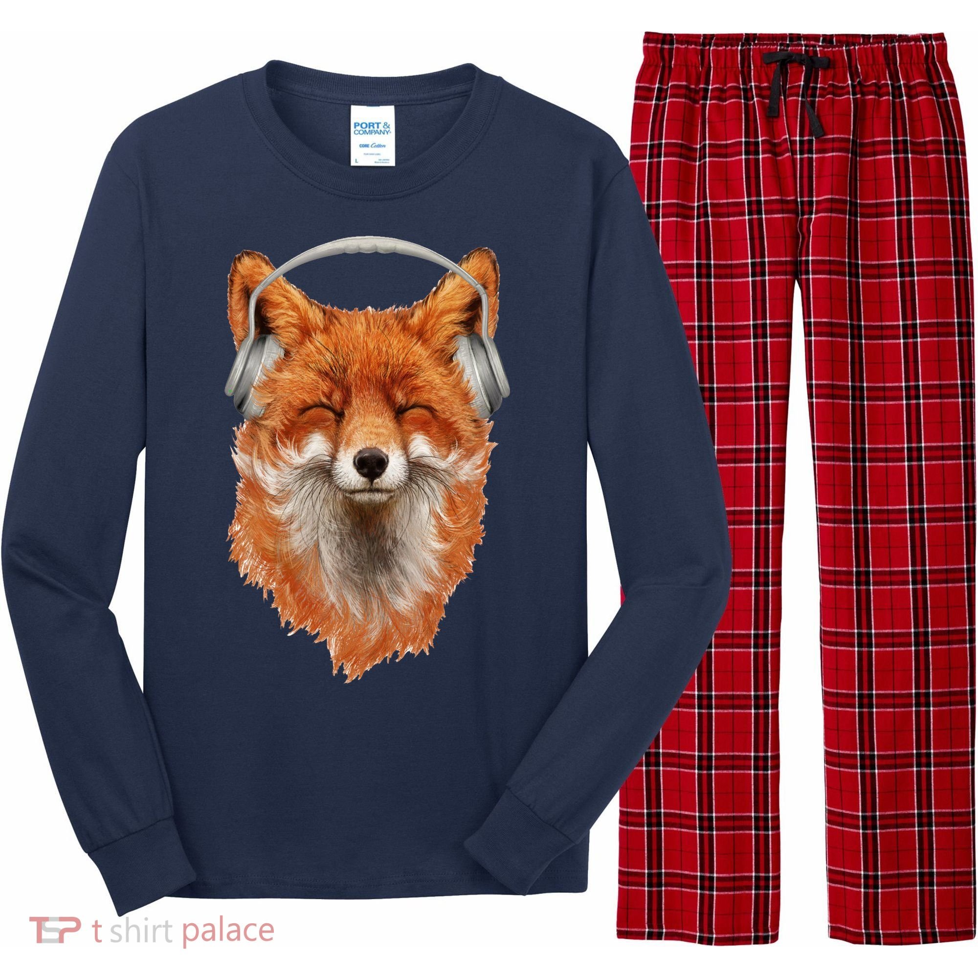 Smiling Musical Fox Long Sleeve Pajama Set
