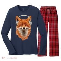 Smiling Musical Fox Women's Long Sleeve Flannel Pajama Set  thumb 0
