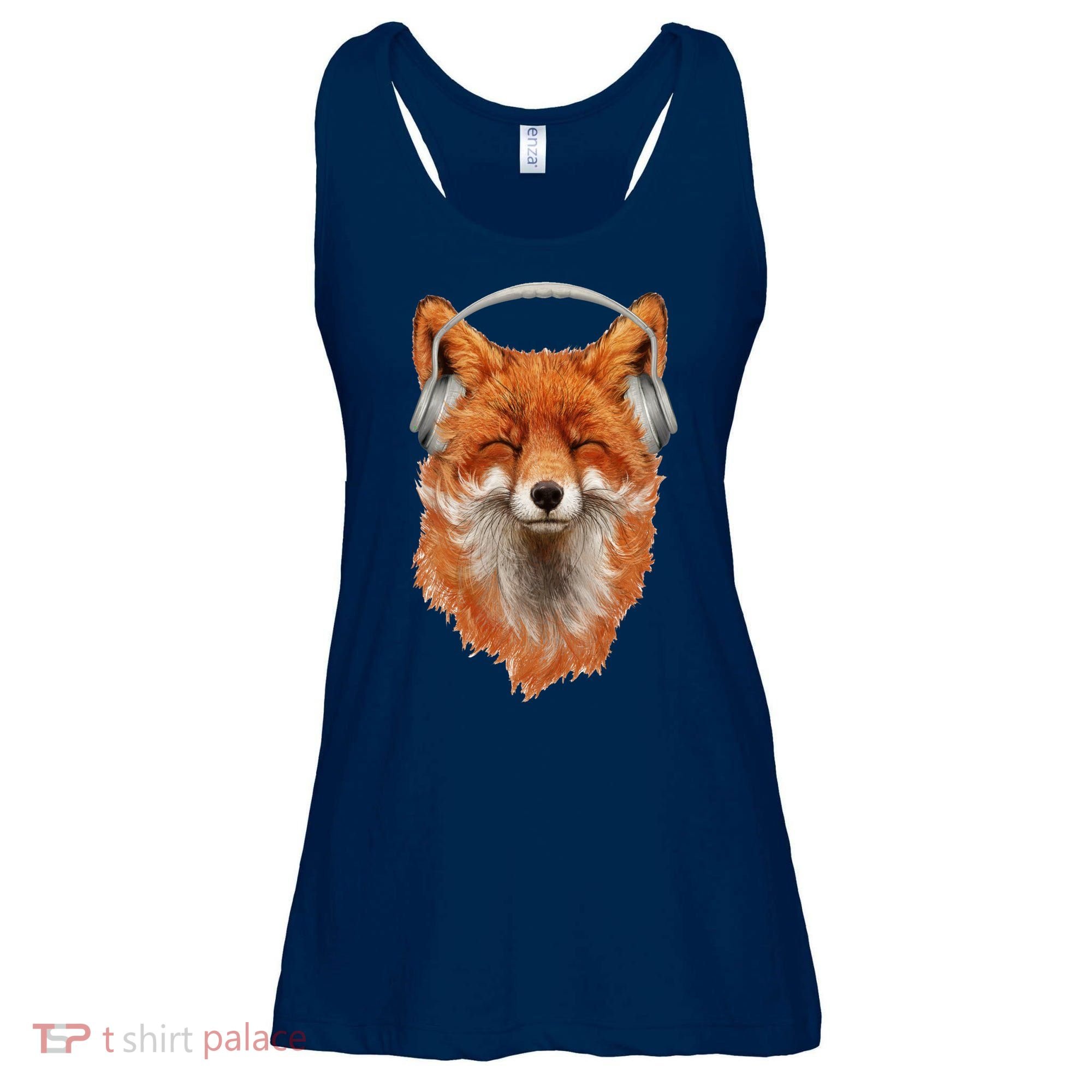 Smiling Musical Fox Ladies Essential Flowy Tank