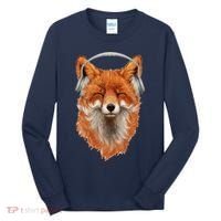 Smiling Musical Fox Tall Long Sleeve Shirt thumb 0
