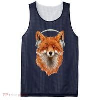 Smiling Musical Fox Mesh Reversible Basketball Jersey Tank thumb 0