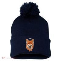 Smiling Musical Fox Pom Pom 12in Knit Beanie thumb 0