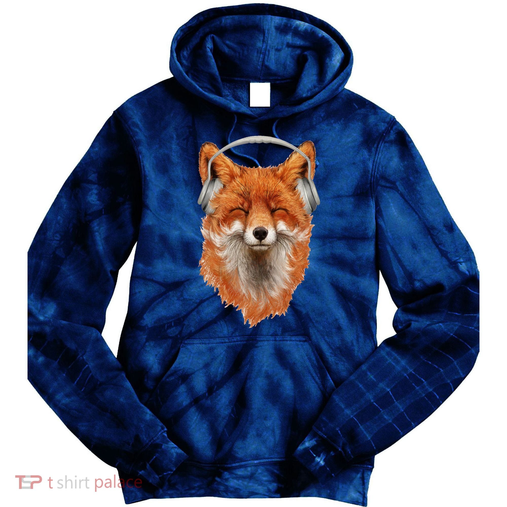 Smiling Musical Fox Tie Dye Hoodie