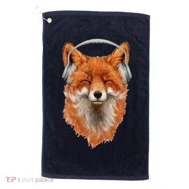 Smiling Musical Fox Golf Towel