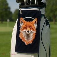 Smiling Musical Fox Golf Towel thumb 2