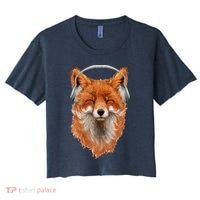 Smiling Musical Fox Women's Crop Top Tee thumb 0