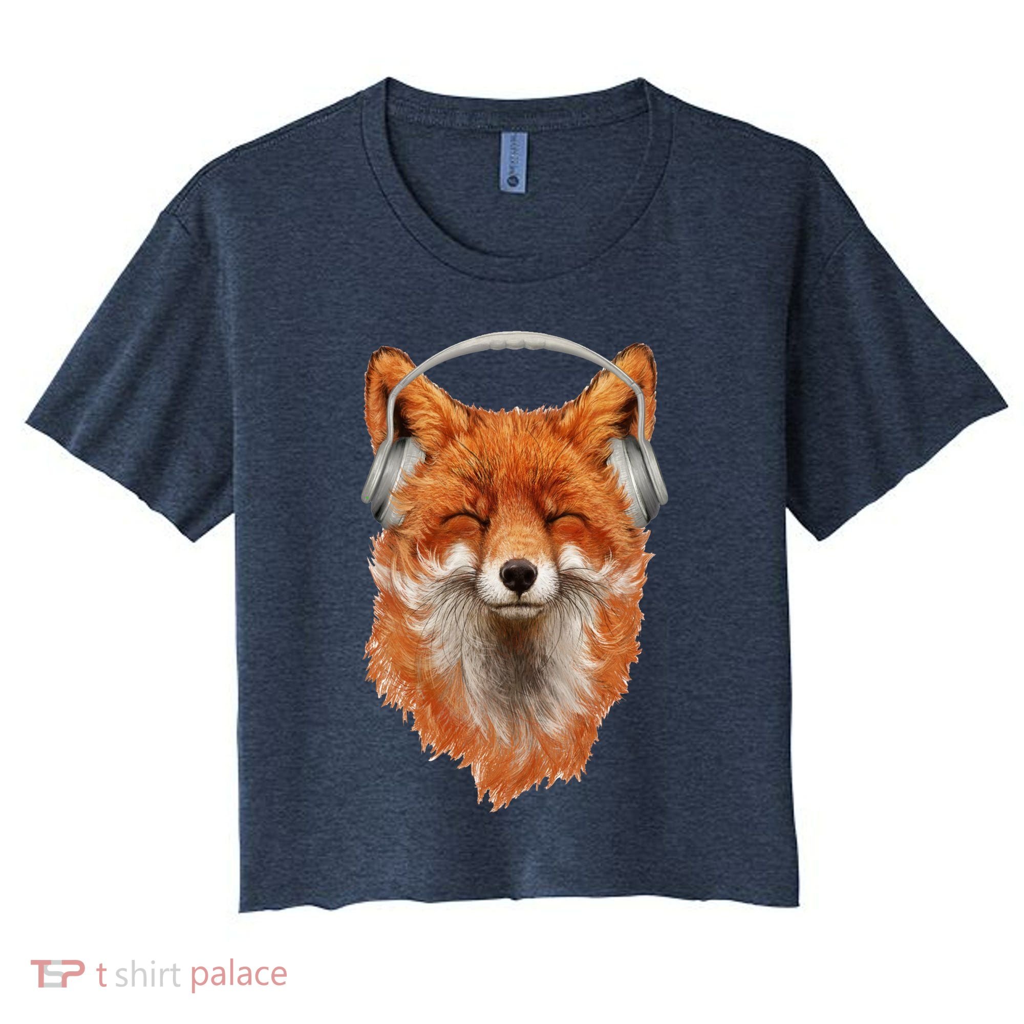 Smiling Musical Fox Women's Crop Top Tee