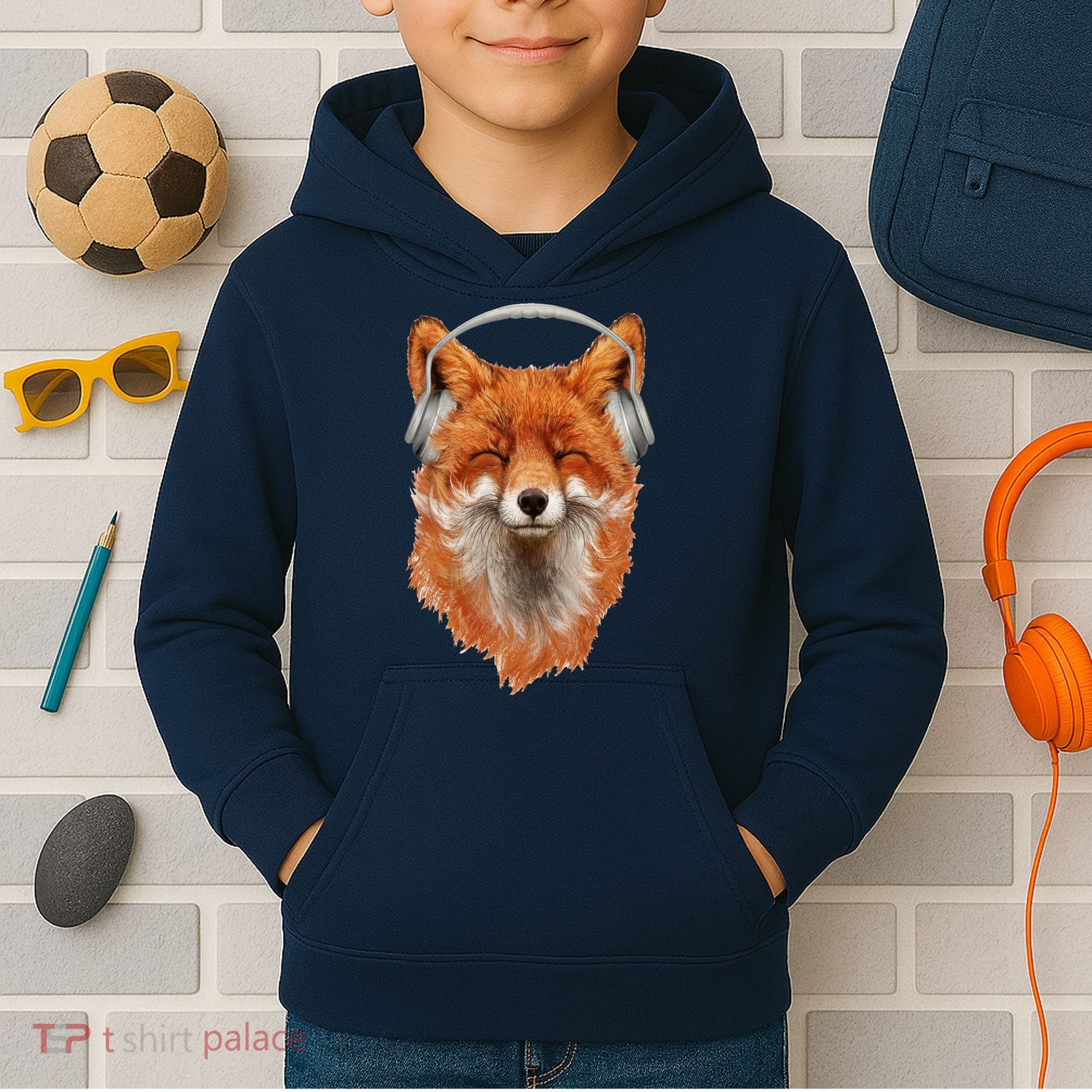 Smiling Musical Fox Kids Hoodie
